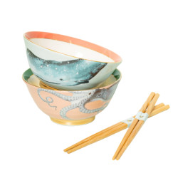 SET OF 2 RAMEN BOWLS WITH...