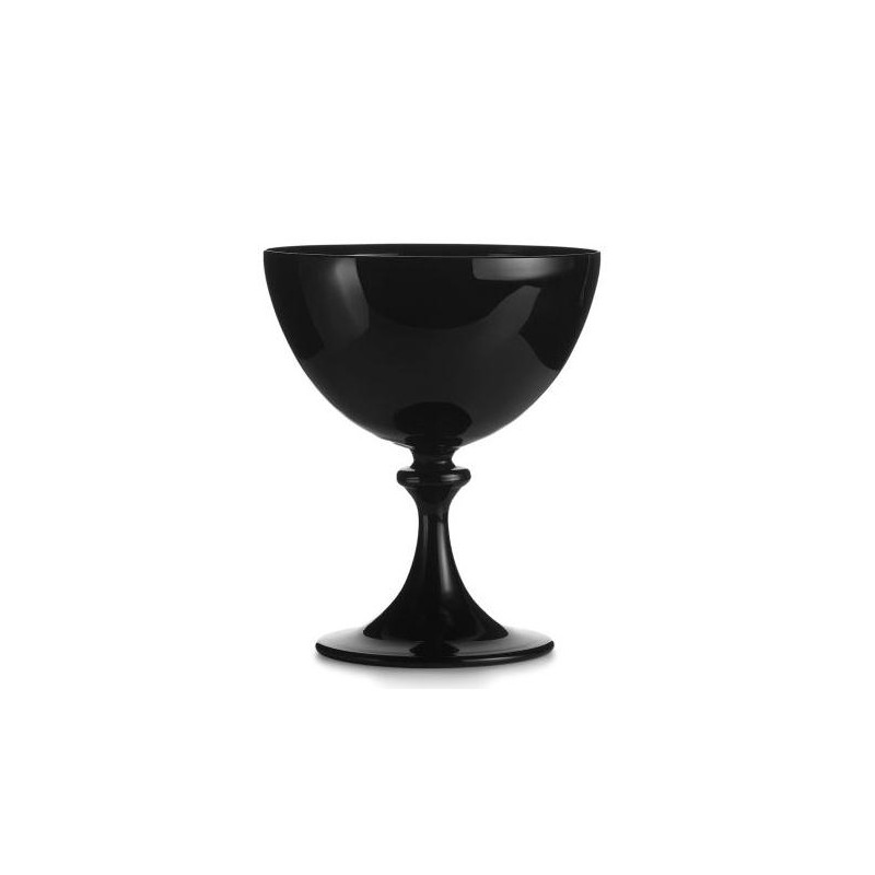 CHAMPAGNE BOWL IN MURANO S GLASS BLACK MORI