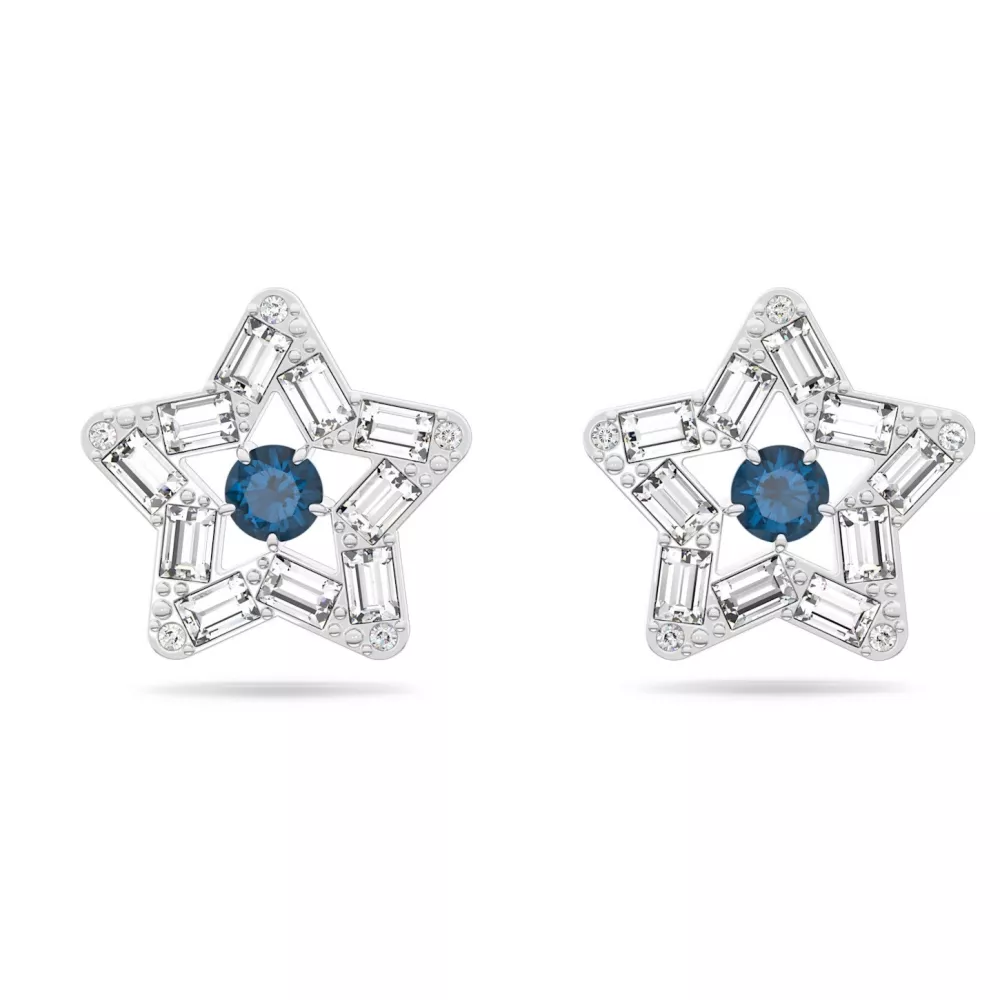 STELLA PIERCED EARRINGS WHITE, RHODIUM PLATE 5639188