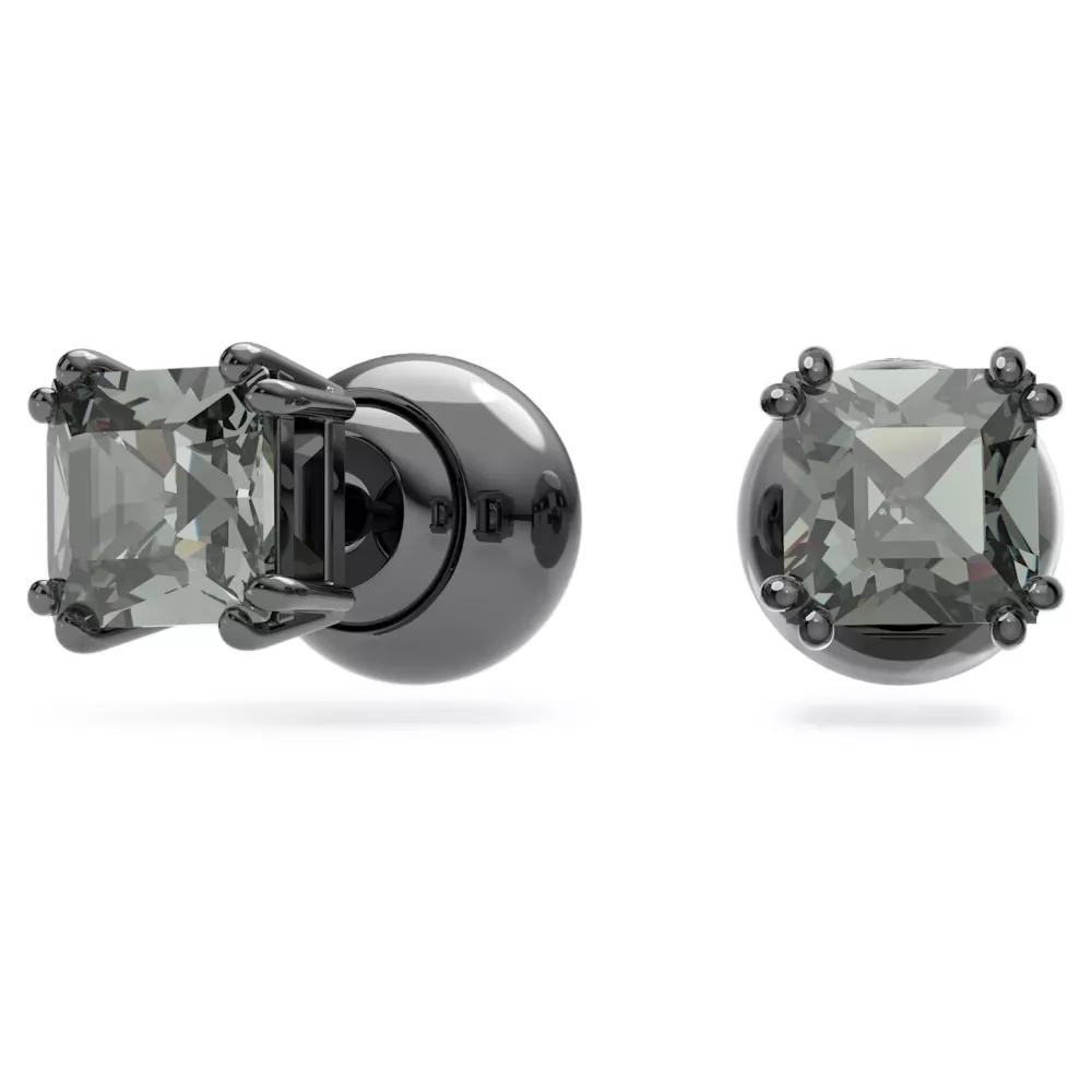 MILLENIA PIERCED EARRINGS GREY, RUTHENIUM PLATE 5642511