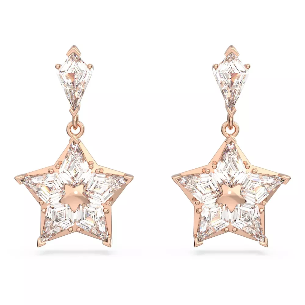 ORECCHINI STELLA BIANCO PLACCATURA COLOR ORO ROSA 5645466