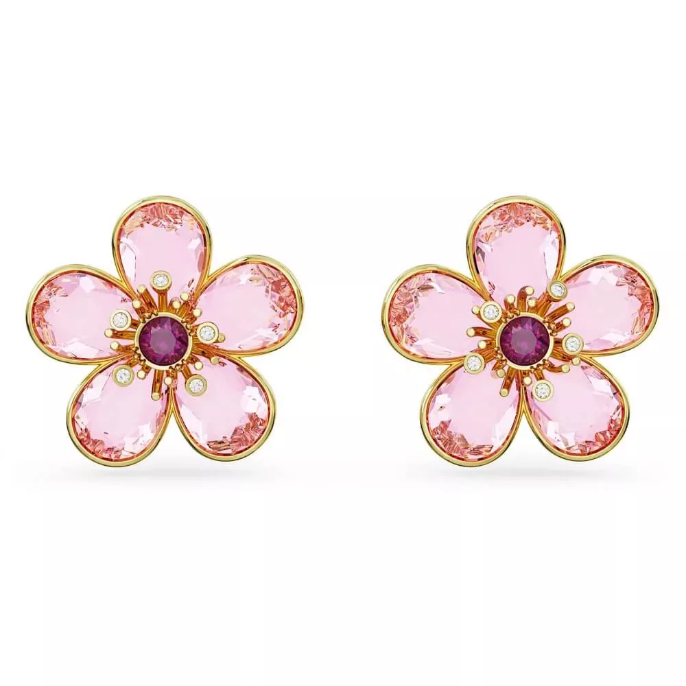 FLORERE PIERCED EARRINGS PINK-GOLD TONE 5656635