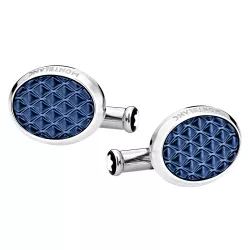 OVAL CUFFLINKS WITH BLUE...