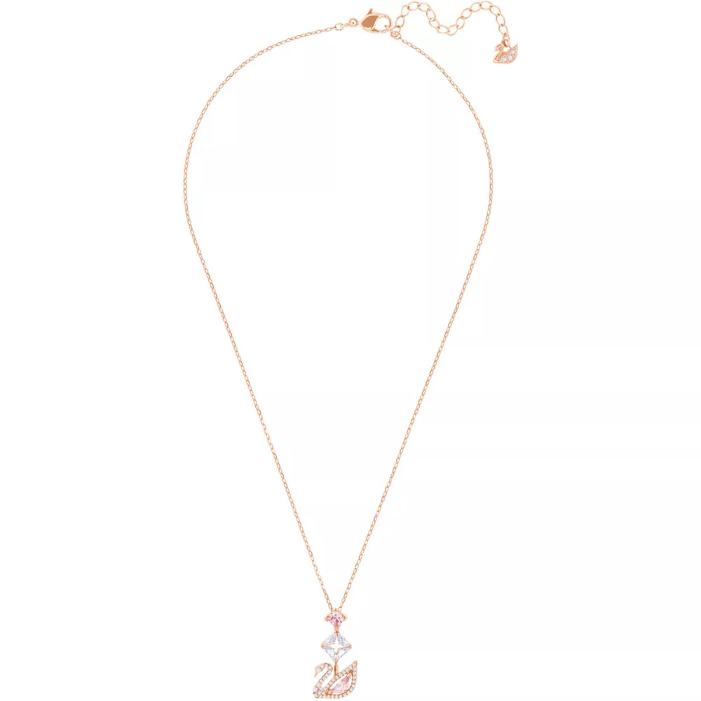 SWAN NECKLACE PINK ROSE GOLD PLATING 5473024