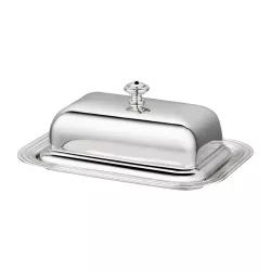 SILVER PLATED BUTTER DISH,...