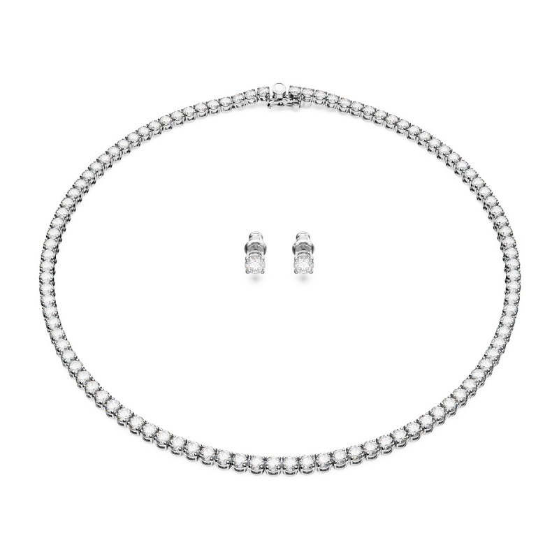 NECKLACE AND EARRINGS MATRIX SET, WHITE, 5647730