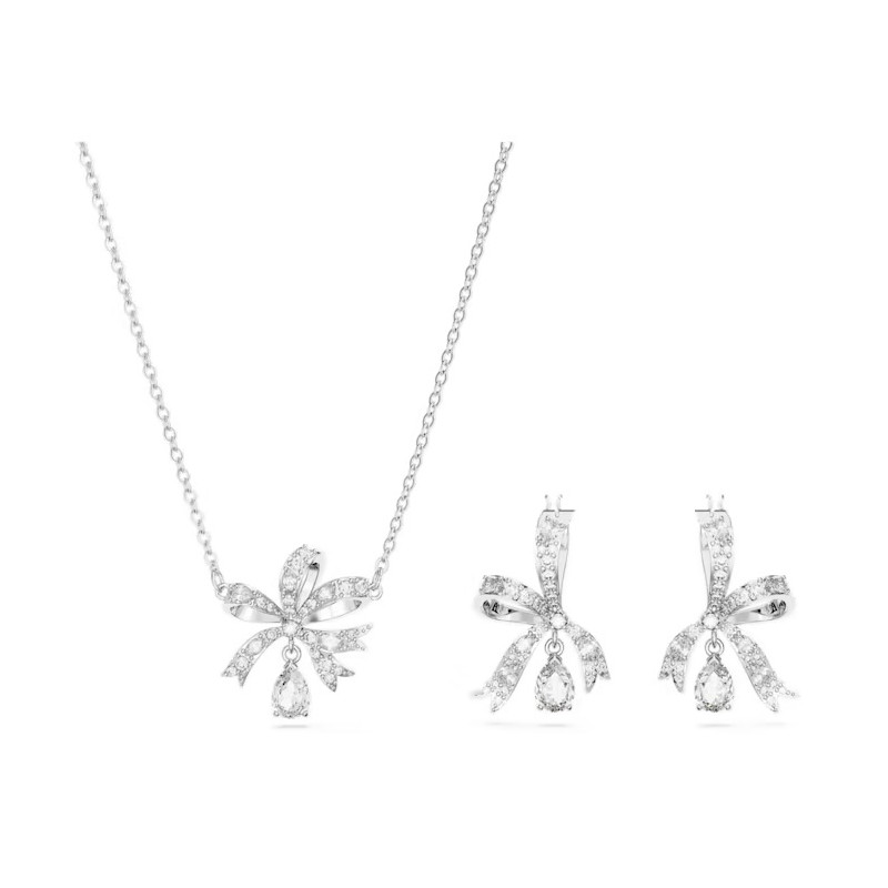 VOLTA SET, NECKLACE AND EARRINGS, WHITE, 5660118