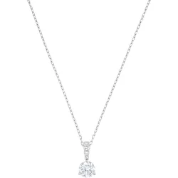 SOLITAIRE PENDANT, WHITE, RHODIUM PLATED 5472635