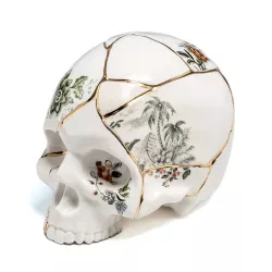 GOLD & PORCELAIN SKULL,...