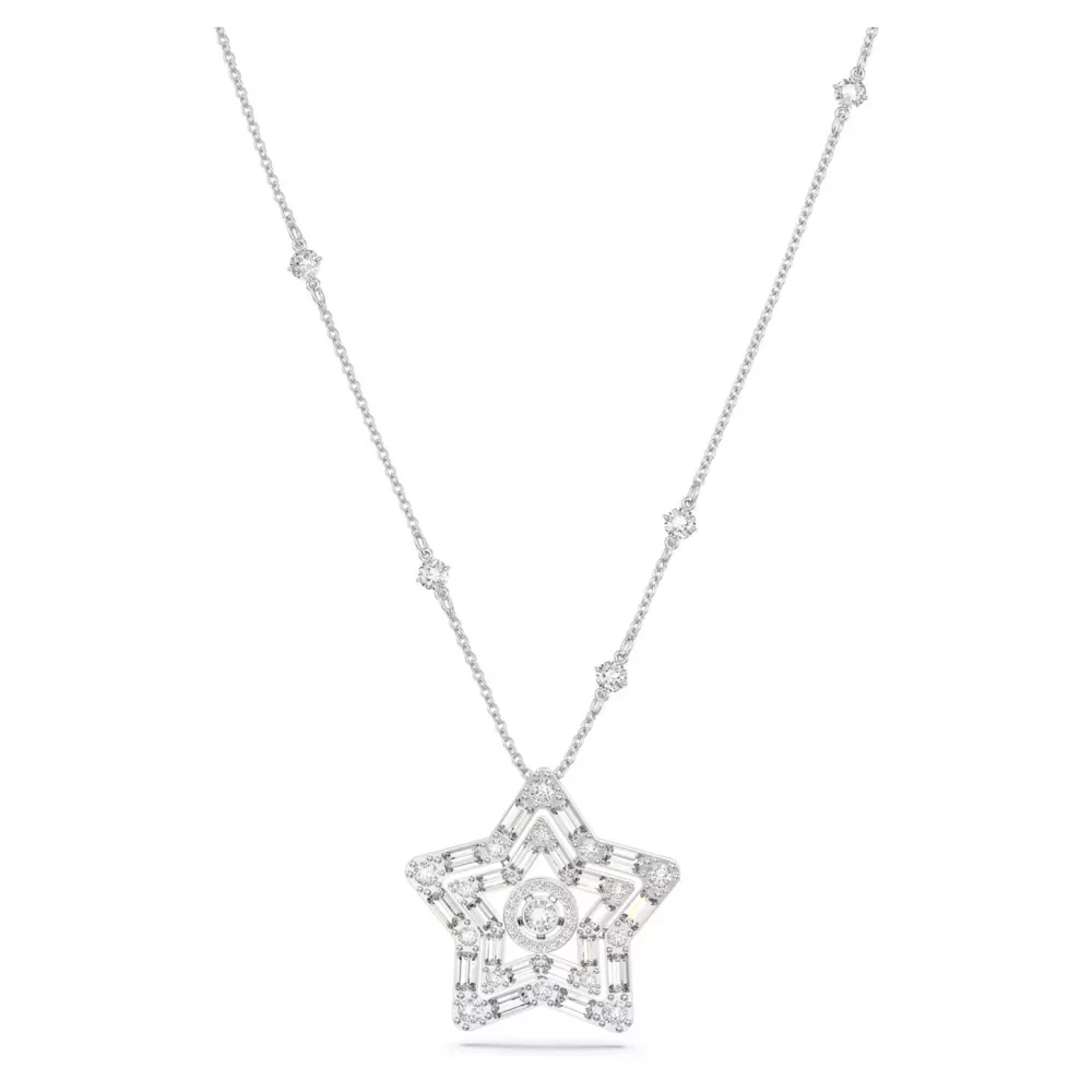 CONSTELLA LONG PENDANT WHITE, RHODIUM PLATE 5639024