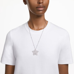 CONSTELLA LONG PENDANT WHITE, RHODIUM PLATE 5639024