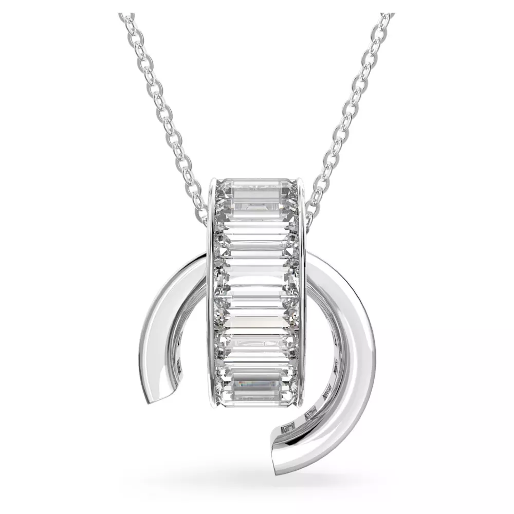 MATRIX SMALL PENDANT WHITE, RHODIUM PLATE 5639628