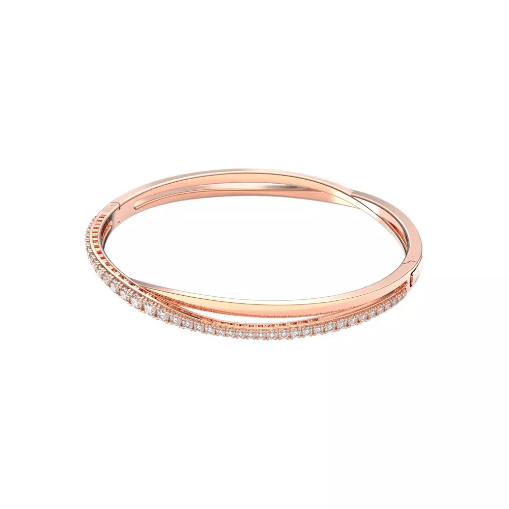 BRACCIALE HYPERBOLE BIANCO PLACCATO COLOR ORO ROSA