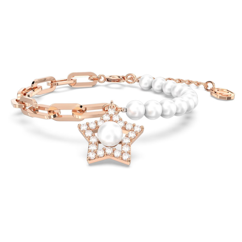 BRACCIALE STELLA BIANCO PLACCATURA COLOR ORO ROSA 5645461