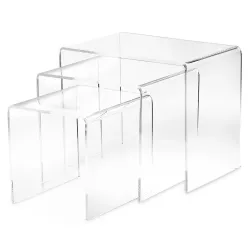 CLEAR TRIS TABLES, ACRYLIC...
