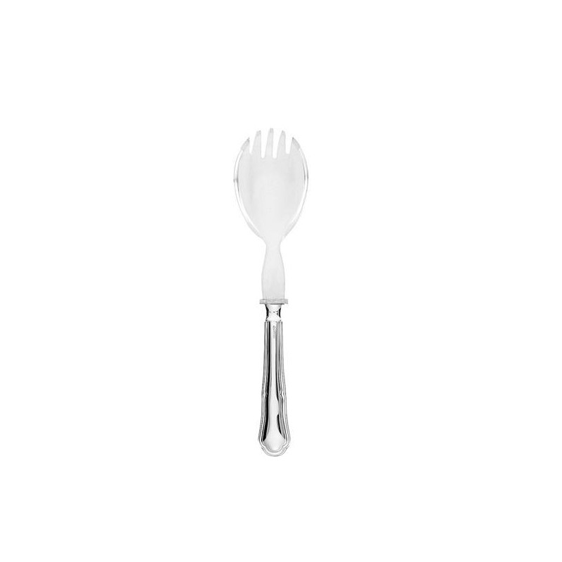 SILVER SALAD SERVING FORK BAROCCHINO