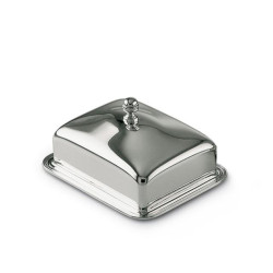 SILVER BUTTER DISH AND...