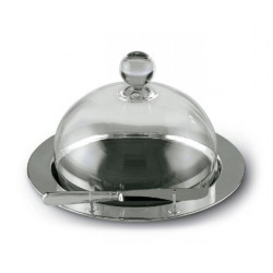 SILVER ROUND CHEESE TRAY...