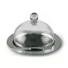 SILVER ROUND CHEESE TRAY WITH KNIFE INGLESE 02800/131