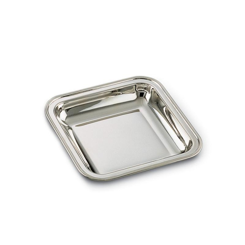 800 SILVER SQUARE TRAY INGLESE  CM 20X20