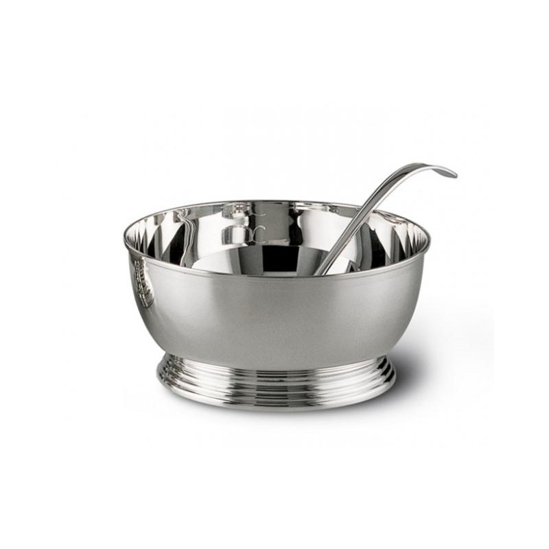 SILVER FRUIT SALAD BOWL WITH LADLE INGLESE