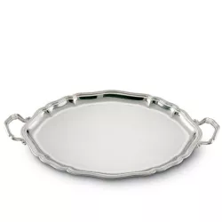 SILVER OVAL TRAY WITH...