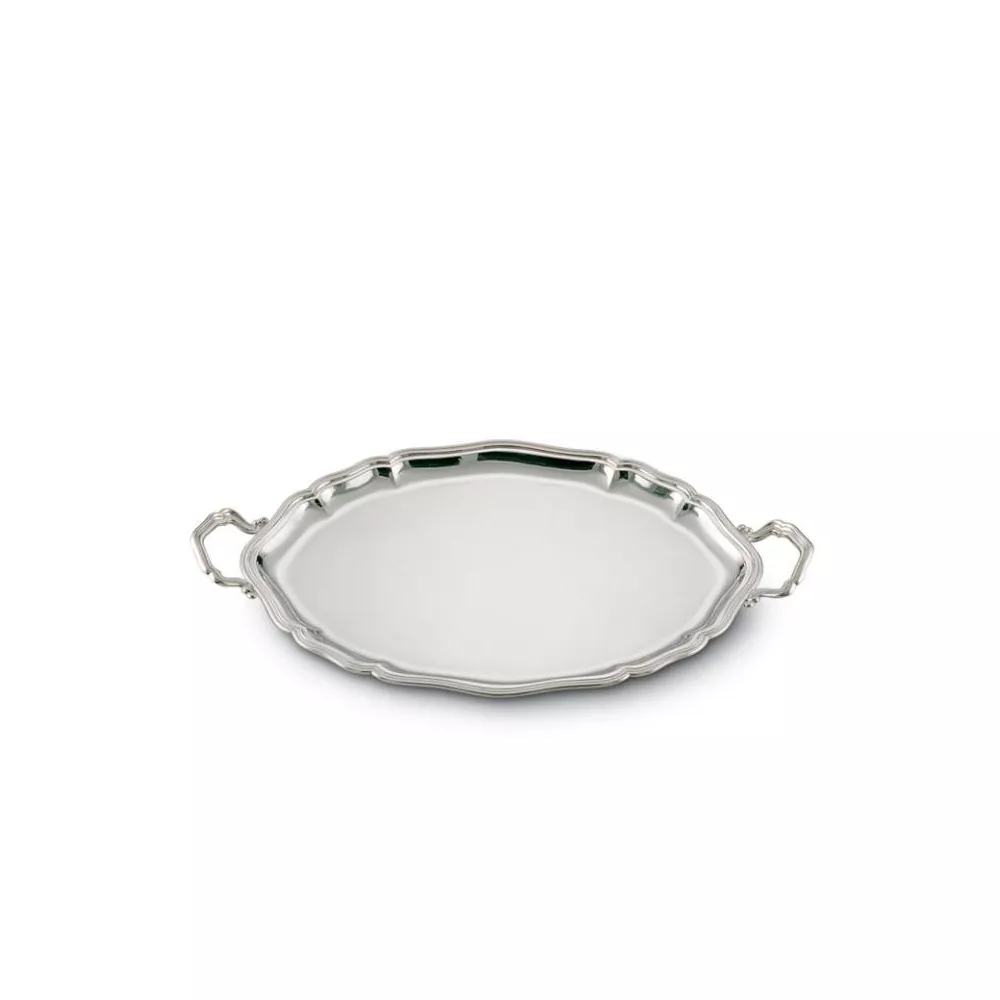 VASSOIO OVALE CON MANICI CM 40X30 ARGENTO 800 MOD. 700