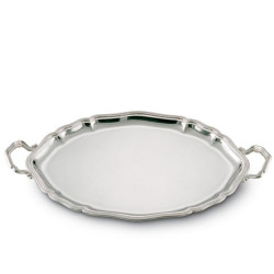 SILVER OVAL TRAY WITH...