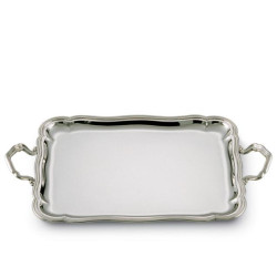 SILVER RECTANGULAR TRAY WITH HANDLE INGLESE