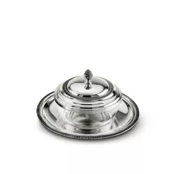 SILVER GRATED CHEESE BOWL...