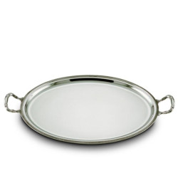 800 SILVER OVAL TRAY WITH HANDLE IMPERO