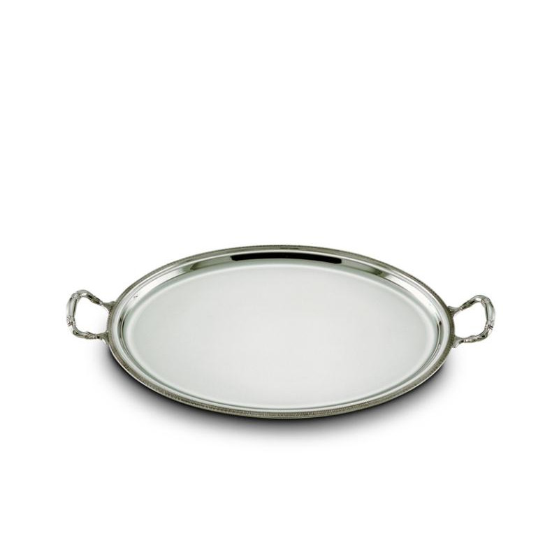 800 SILVER OVAL TRAY WITH HANDLE IMPERO