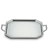 SILVER RECTANGULAR TRAY WITH HANDLE MOD. OCTAGONAL