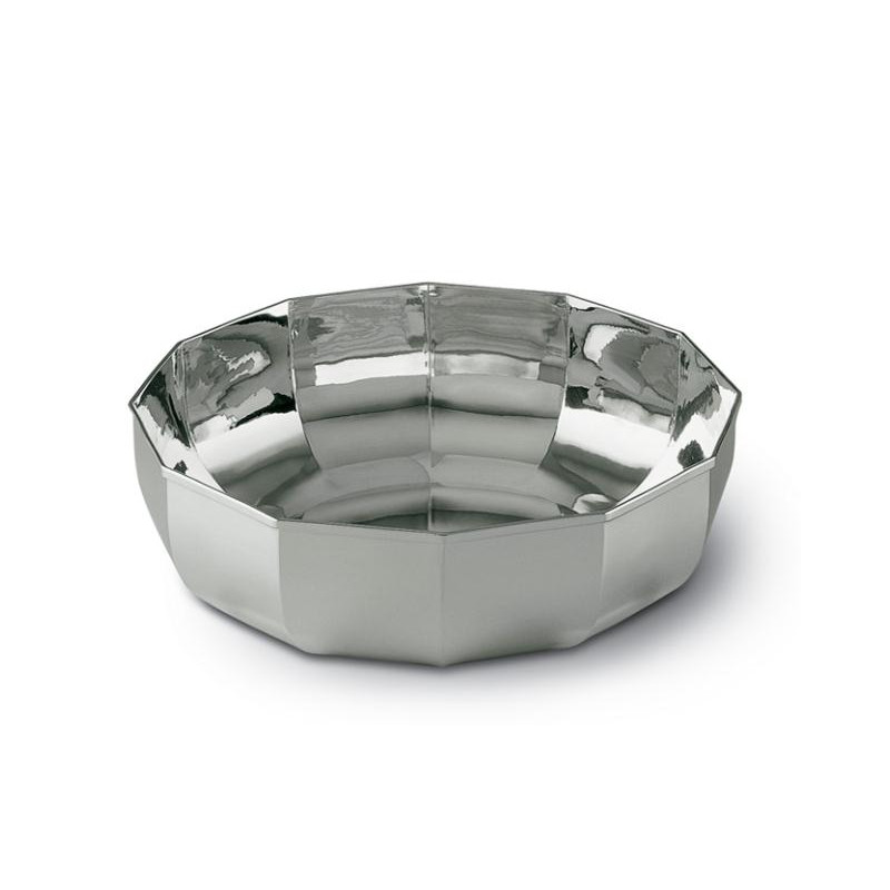 SILVER ROUND BOWL OCTAGONAL