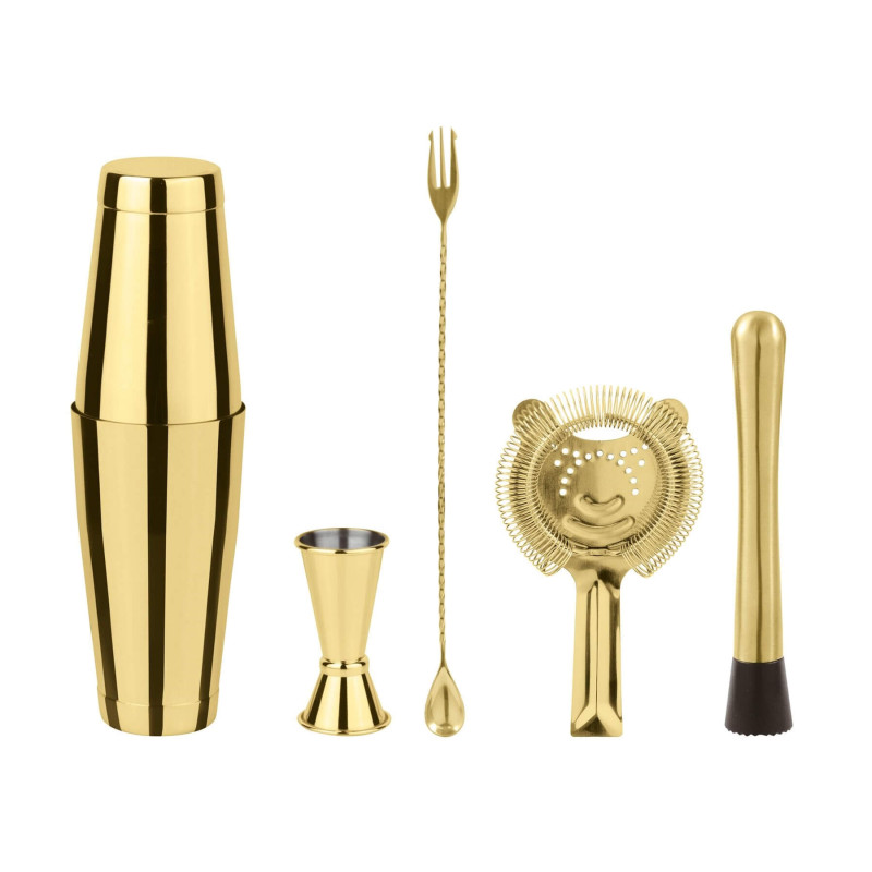 MIXOLOGY 5 PCS SET, BOSTON GOLD LOOK, 41467-G5