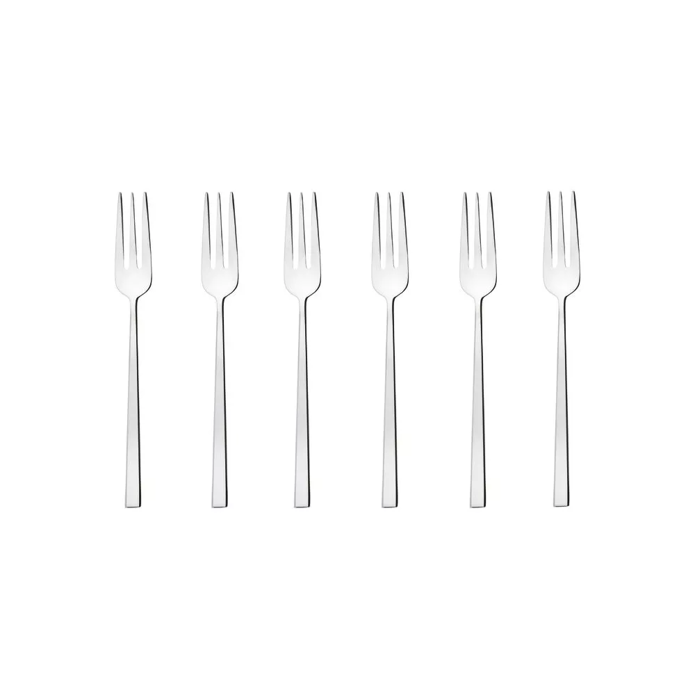 SET OF 6 DESSERT FORKS ROCK STAINLESS STEEL 52562A55
