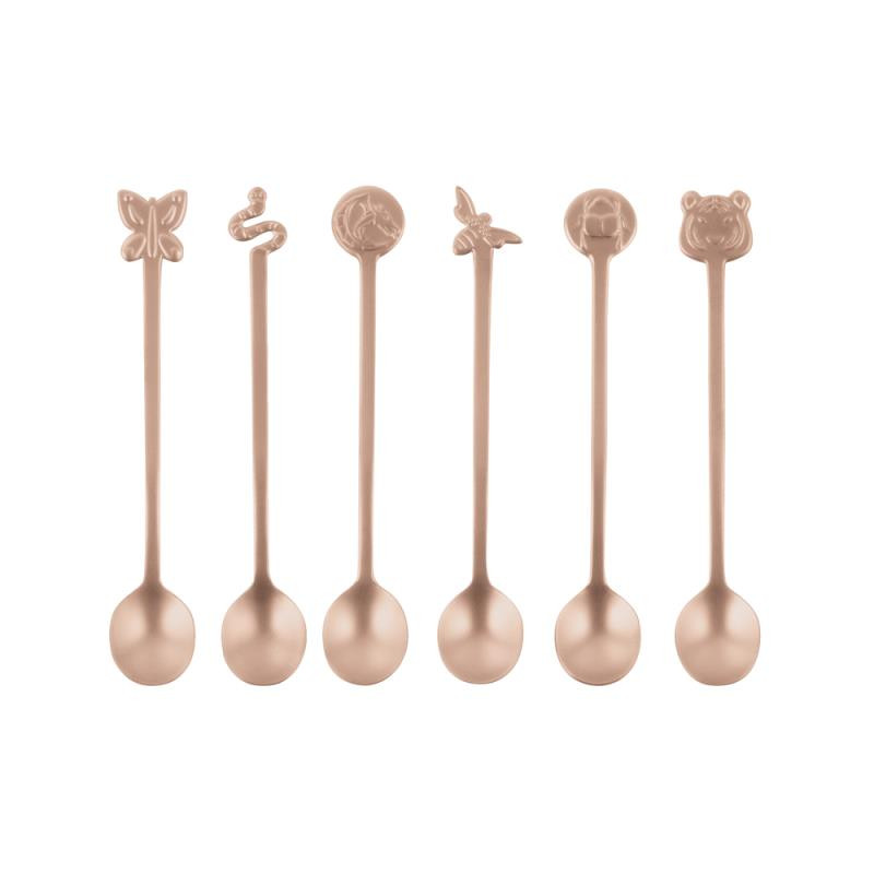 SET 6 PARTY SPOONS 52649R42 LIVING PVD COPPER