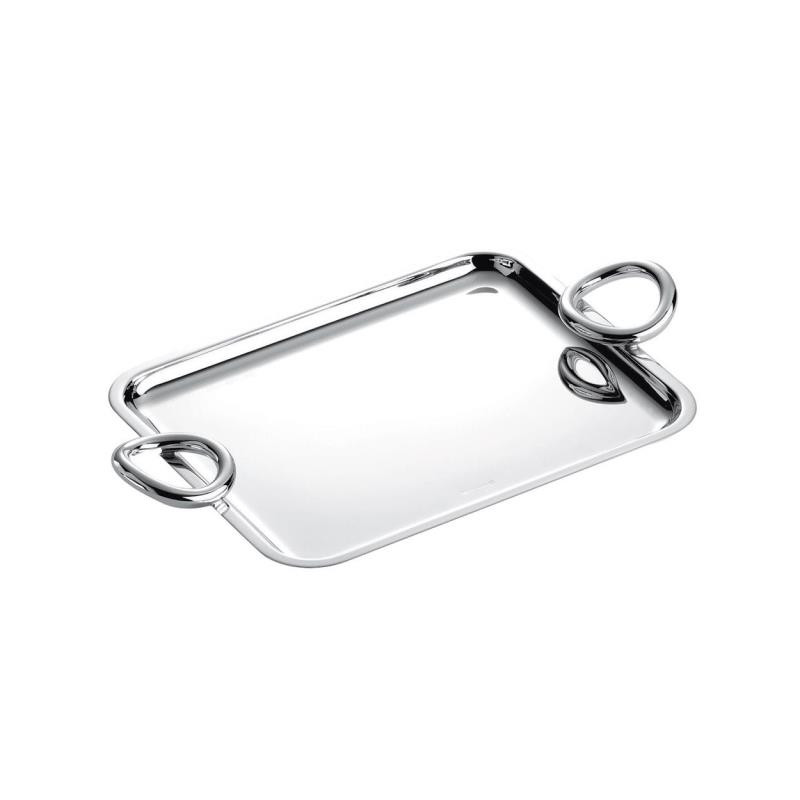 SILVER PLATED RECTANGULAR PLATTER 43X31CM VERTIGO