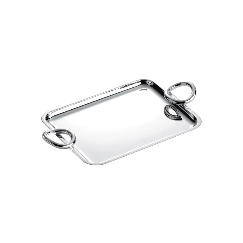 SILVER PLATED RECTANGULAR PLATTER 53X42CM VERTIGO