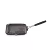 CAST IRON RECTANGULAR GRILL WITH SILICONE HANDLE 36 CM - BLACK