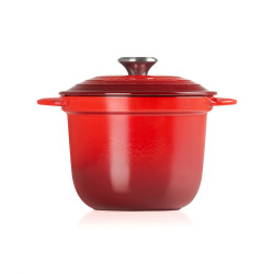 CAST IRON COCOTTE EVERY WITH LID 18 CM - CERISE