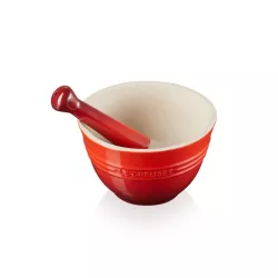 STONEWARE PESTLE AND MORTAR...