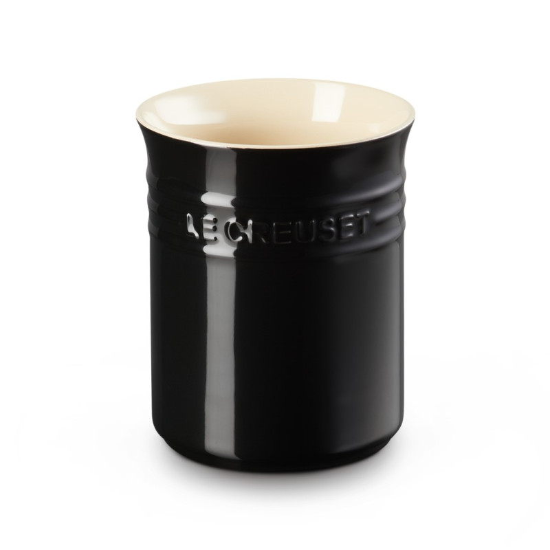 STONEWARE SMALL UTENSIL JAR - BLACK