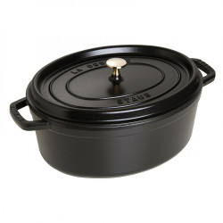 COCOTTE OVALE IN GHISA 33 CM -  NERO