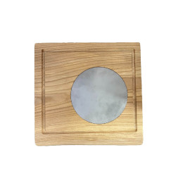 WOODEN TRAY WITH METAL...