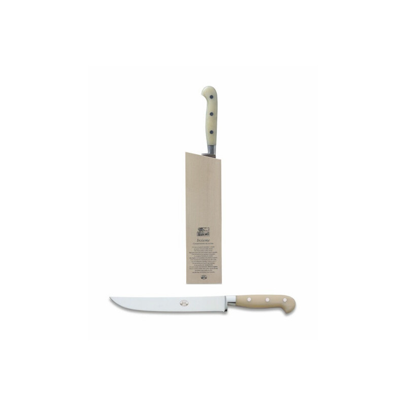 ROAST KNIFE WHITE HANDLE WITH BLOCK