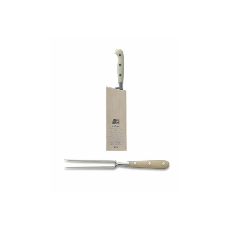 ROAST FORK WHITE HANDLE WITH BLOCK