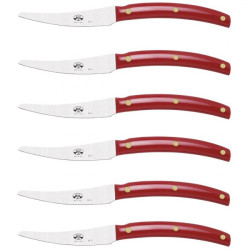 BOX 6 TABLE KNIFE RED HANDLE