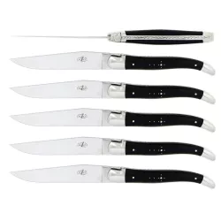 SET OF 6 STEAK KNIVES BLACK...