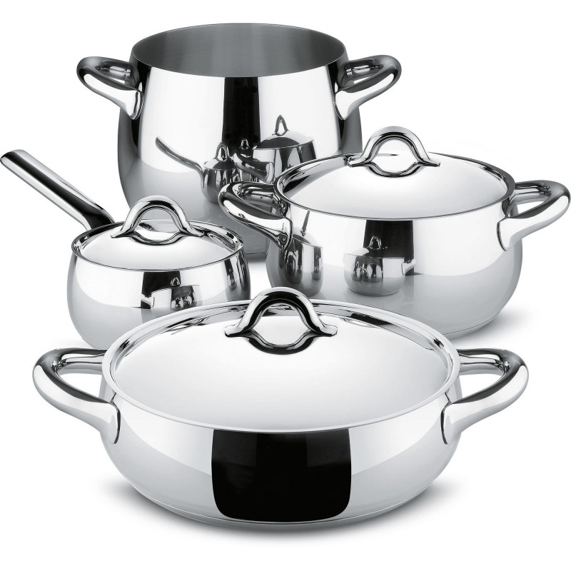 ALESSI - BATTERIA PENTOLE MAMI INOX 7 PEZZI - SG100S7